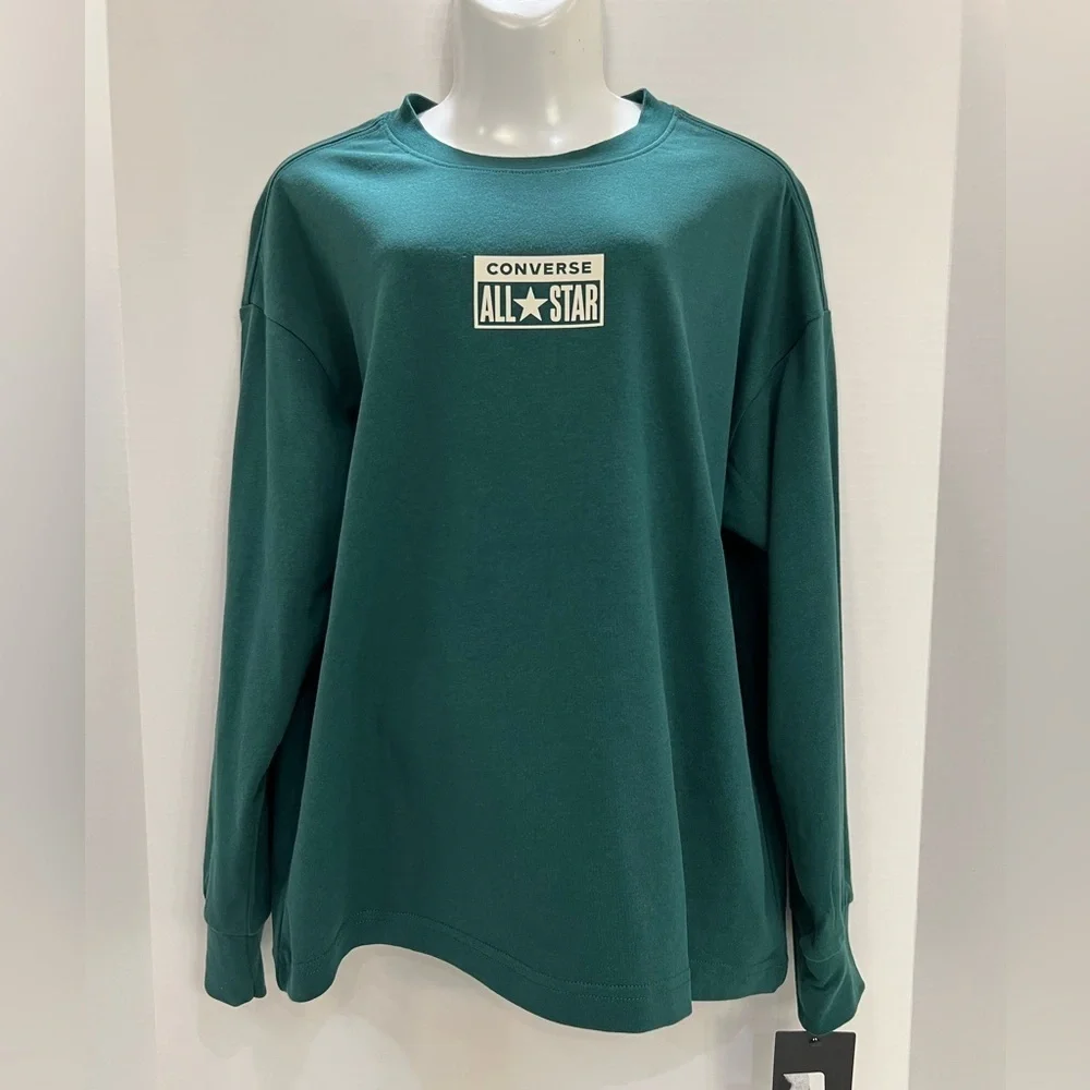 Converse Green Crewneck Sweater with Relaxed Fit